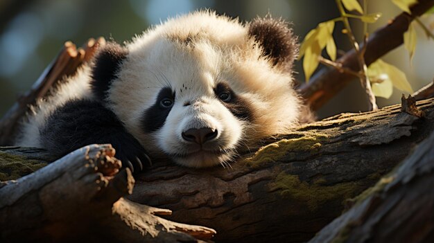 Śpiąca olbrzymia panda, dziecko generatywne.