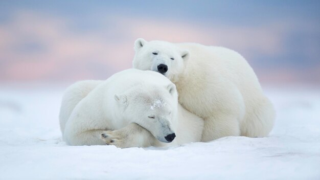 Śpiący niedźwiedź polarny
