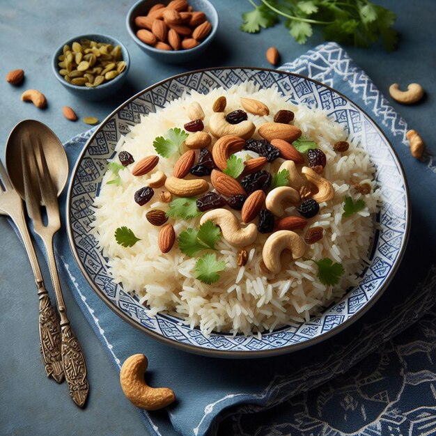 Zdjęcie spicy biryani i potrawy ryżowe w pakistanie ai generowane