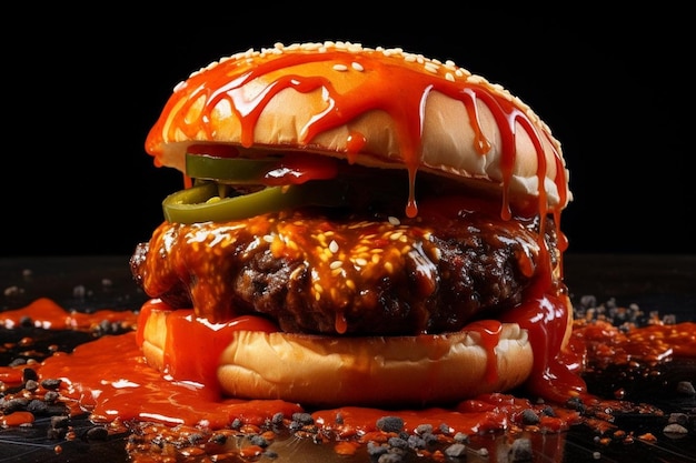 Zdjęcie spicy sriracha burger delight