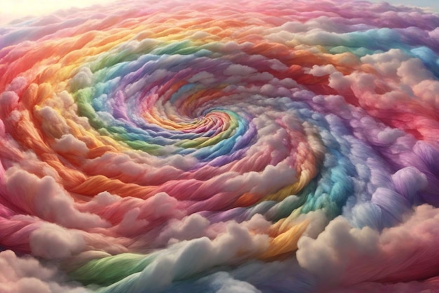 Spirala Rainbow Cloud Background Spirala Rainbow Clouds ai generowane