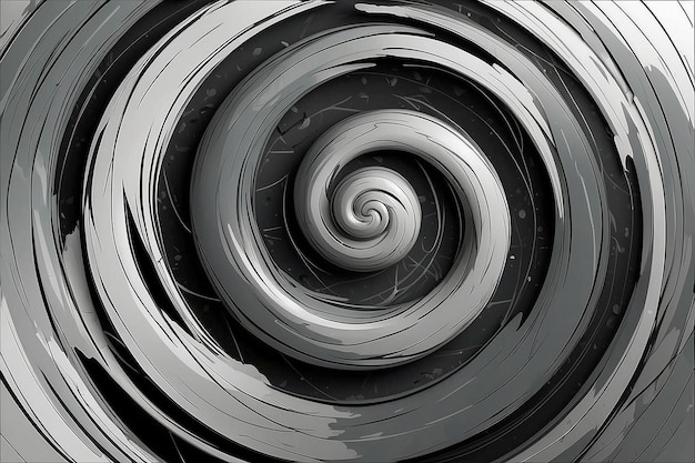 Spirala z szarymi liniami kolorystycznymi jako dynamiczne abstrakcyjne tło wektorowe lub logo