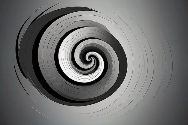 Spirala z szarymi liniami kolorystycznymi jako dynamiczne abstrakcyjne tło wektorowe lub logo