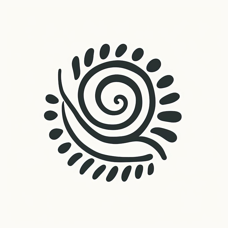 Zdjęcie spiralę z liniami na jej szczycie