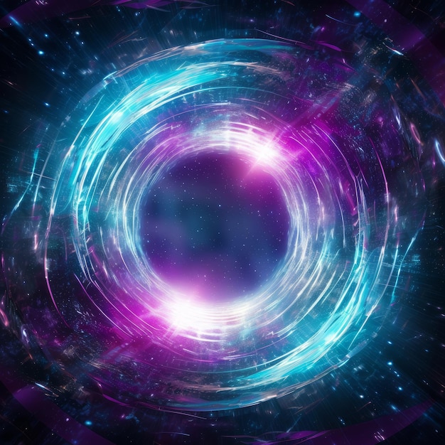 Spiralne koło generujące promienie światła neonowego AI