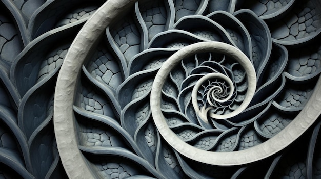 Zdjęcie spiralne rozmieszczenie połączonych ze sobą spirali