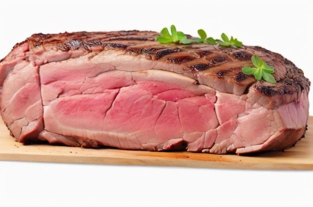 Spit roast sirloin na białym tle