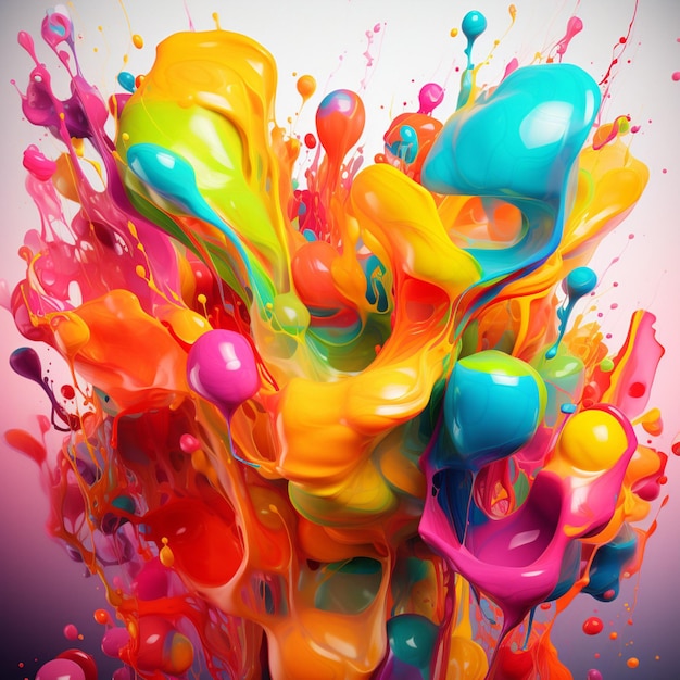 Splash art z jasnymi kolorami do użycia na ścianie 5