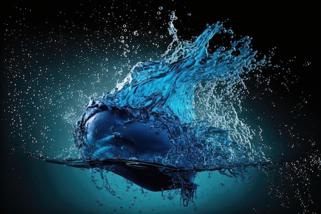 Splash błękitna woda przezroczyste odosobnione tło