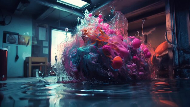 Splash of paint Abstrakcyjna tła Generative AI