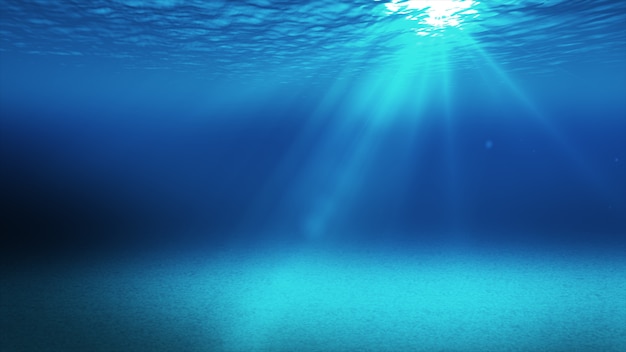 Spokojna błękitna podwodna scena z kopii przestrzenią