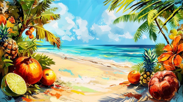 Zdjęcie spokojna tropikalna plaża z palmami
