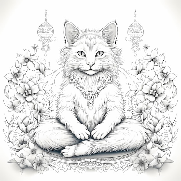 Spokojne i kolorowe karty do kolorowania Zentangle Yoga Cats dla relaksu