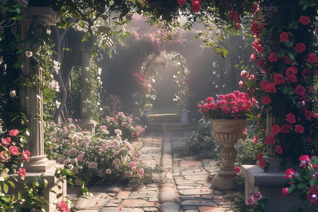 Spokojne ogrody pełne pachnących kwiatów