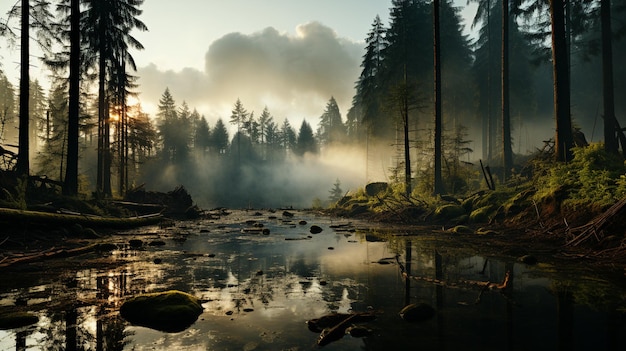 Spokojne piękno naturalnych polan leśnych