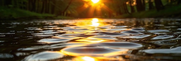 Spokojne tło przyrody prezentuje bujne liście i spokojną wodę, która zachęca do relaksu i refleksji.