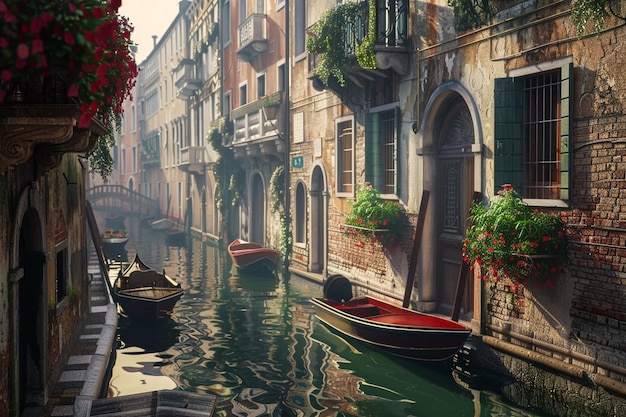 Spokojny kanał w Wenecji we Włoszech