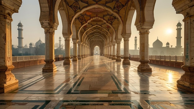 Spokojny krajobraz meczetu oferujący spokojne krajobrazy