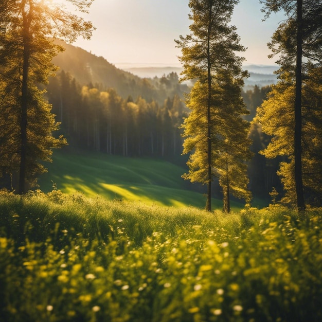 Spokojny łąkowy spokój, miejsce na odpoczynek w przyrodzie