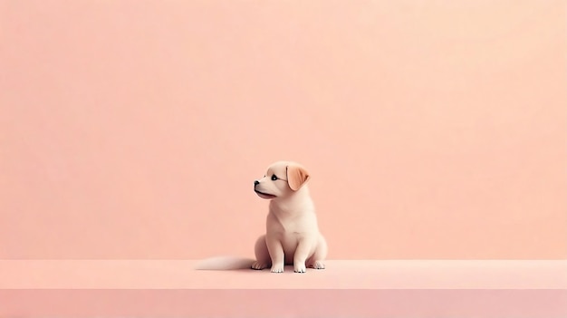 Spokojny, minimalistyczny pies w tle z miękkimi gradientami