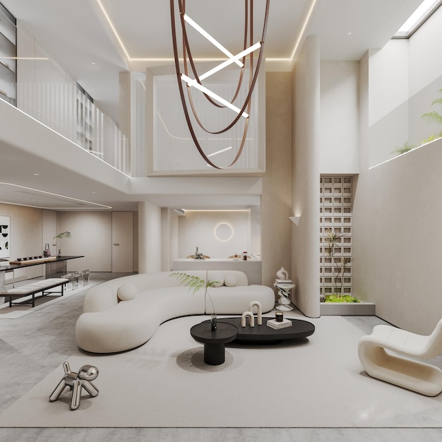 Spokojny, minimalistyczny salon