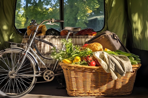Spokojny piknik na rowerze