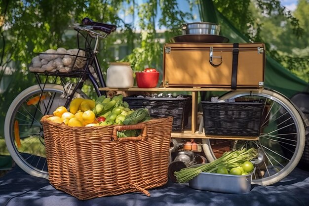 Spokojny piknik na rowerze