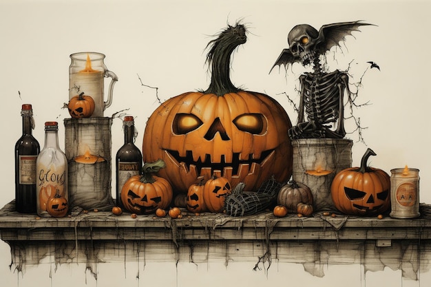Spooky Delight urzekająca ilustracja transparent Halloween