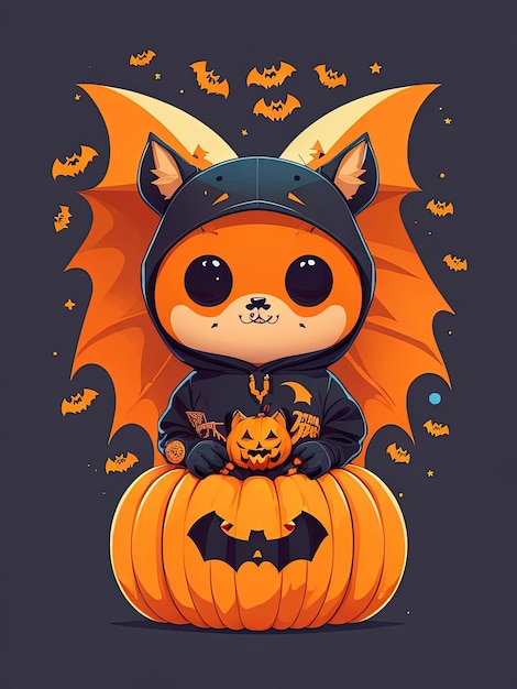 Spooky Fusion Bat Halloween i logo dyni na koszulkę