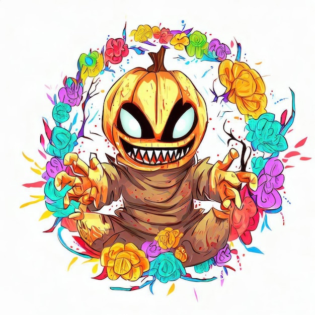 Spooky Halloween Mascot Vector Scary Generative AI