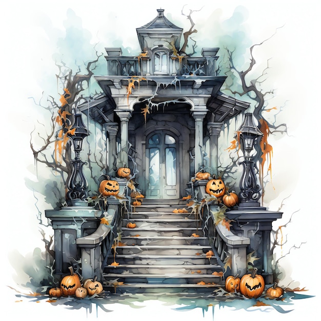 Spooky House Halloween Art