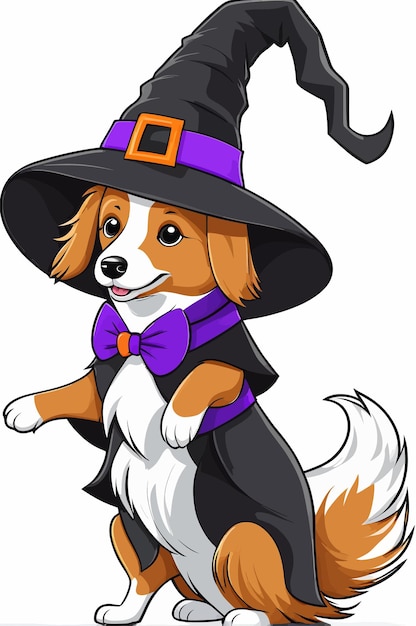 Zdjęcie spooky paws halloween dog ilustracje dla dzieci i dorosłych sztuka wektorowa popularnego zwierzęcia zabawne psy