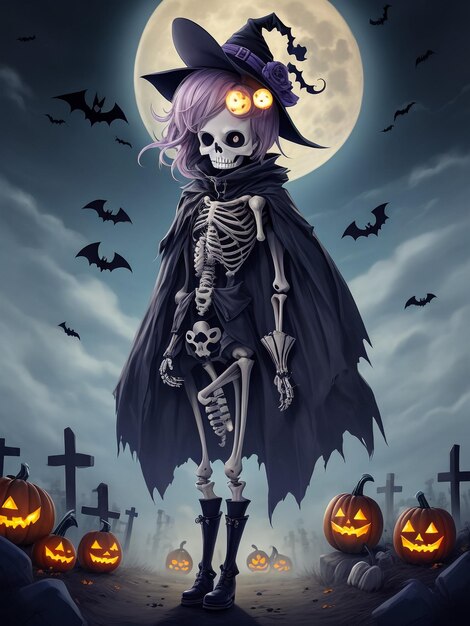 Spooky vector illustration pumpkins fantasy style Halloween stylizowany horror pumpkin spooky party de