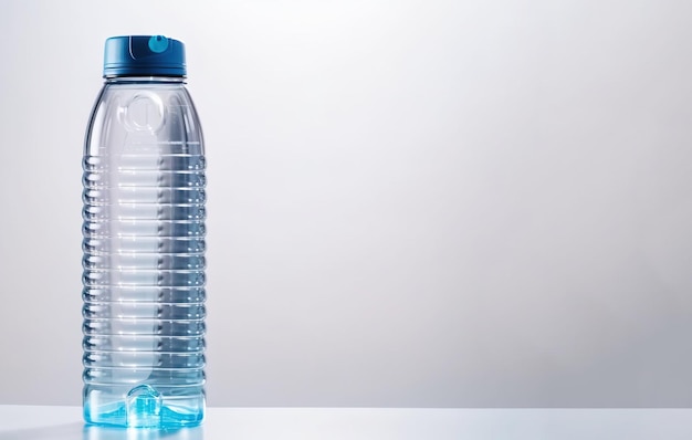 Sportowa ergonomiczna pojemność butelki z wodą zbliżenie izoluje białe tło AI generowane