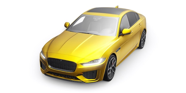 Sportowy sedan Gold Premium. Ilustracja 3D.