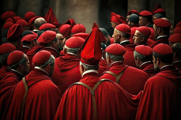 Zdjęcie spotkanie księży katolickich biskupów i kardynałów w rzymie aj