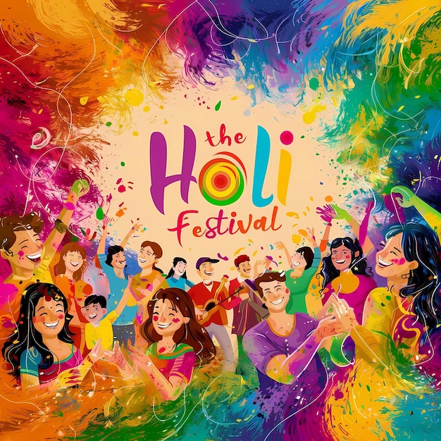 Spotykaj się z przyjaciółmi i rodziną, świętując kolory Holi.