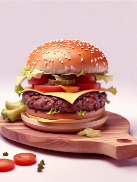 Zdjęcie sprawdzenie tła talerza hamburgera.