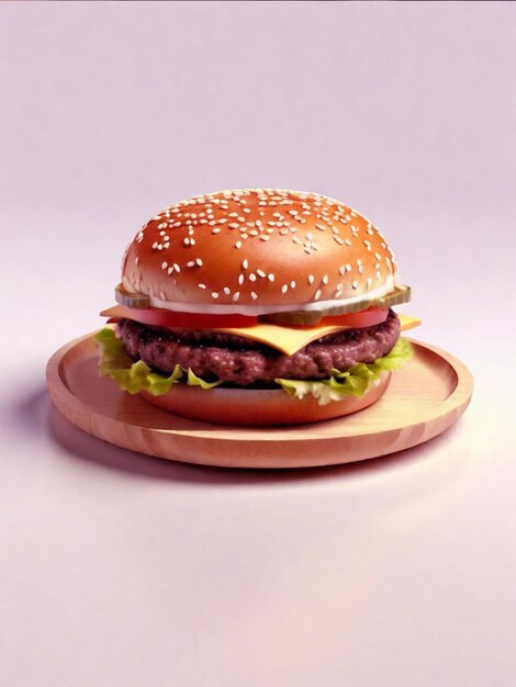 Zdjęcie sprawdzenie tła talerza hamburgera.
