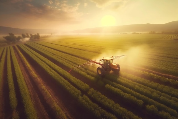 Spray pestycydowy do traktorów powietrznych na zieloną generatywną sztuczną inteligencję