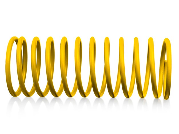 Zdjęcie sprężyny zawieszenia samochodowego na białym tle