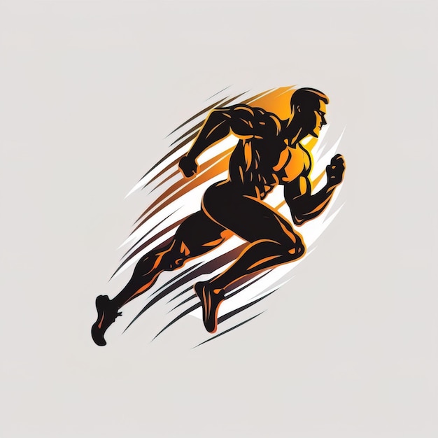 Sprint sylwetka wektora człowieka Sprint szybki bieg Runner zaczyna działać Generative AI
