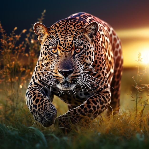 Sprinting Elegance Jaguar w dzikiej akcji