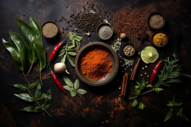 Spróbuj aromatycznej symfonii artystycznej płaskiej warstwy tradycyjnych składników curry