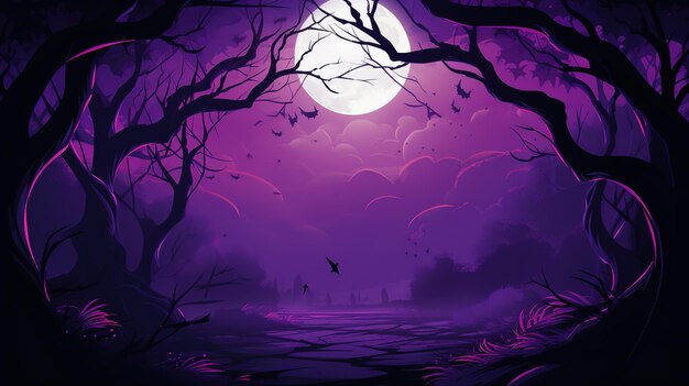 Zdjęcie sprzedam tło halloween duży księżyc fioletowy