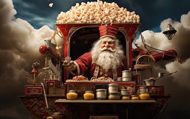 Zdjęcie sprzedawca popcornu z karnawału