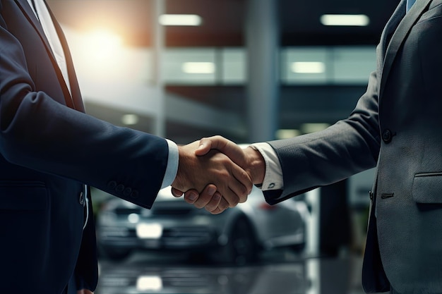 Sprzedawca samochodów zamyka umowę i sprzedaje nowy samochód innemu mężczyźnie Uzgadnianie nowej umowy