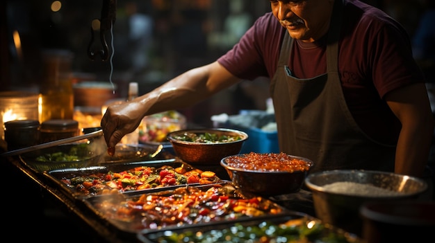 Sprzedawcy uliczni gotują pyszne meksykańskie potrawy