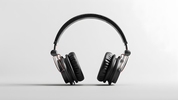 Sprzęt audio czarne słuchawki na białej powierzchni