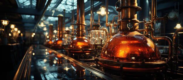 Zdjęcie sprzęt do produkcji brandy w środowisku przemysłowym
